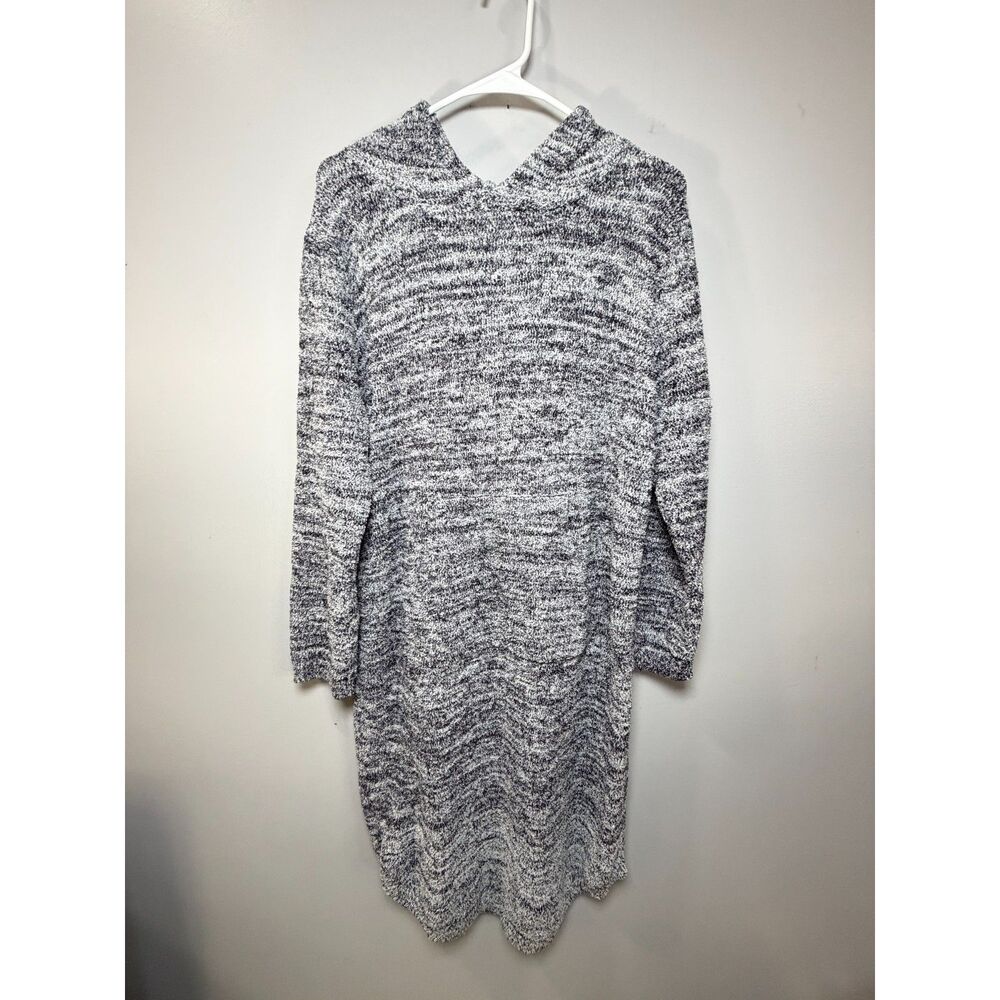 Softies by Paddi Murphy Gray Marled Hooded Sweater Dress Cozy Lounge M